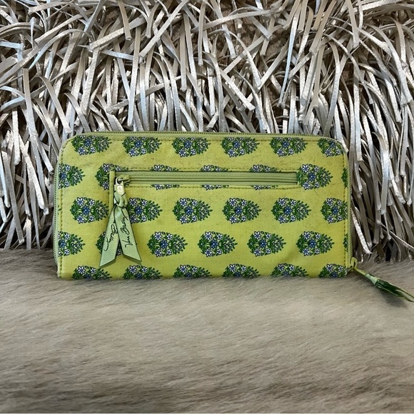 Vera Bradley Citron 2006 Travel Wallet Yellow Green Blue Y2K Zipper Passport - Picture 6 of 12